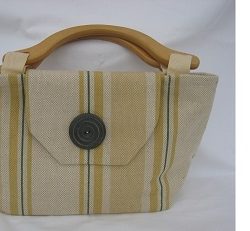 Linen bag with button detail